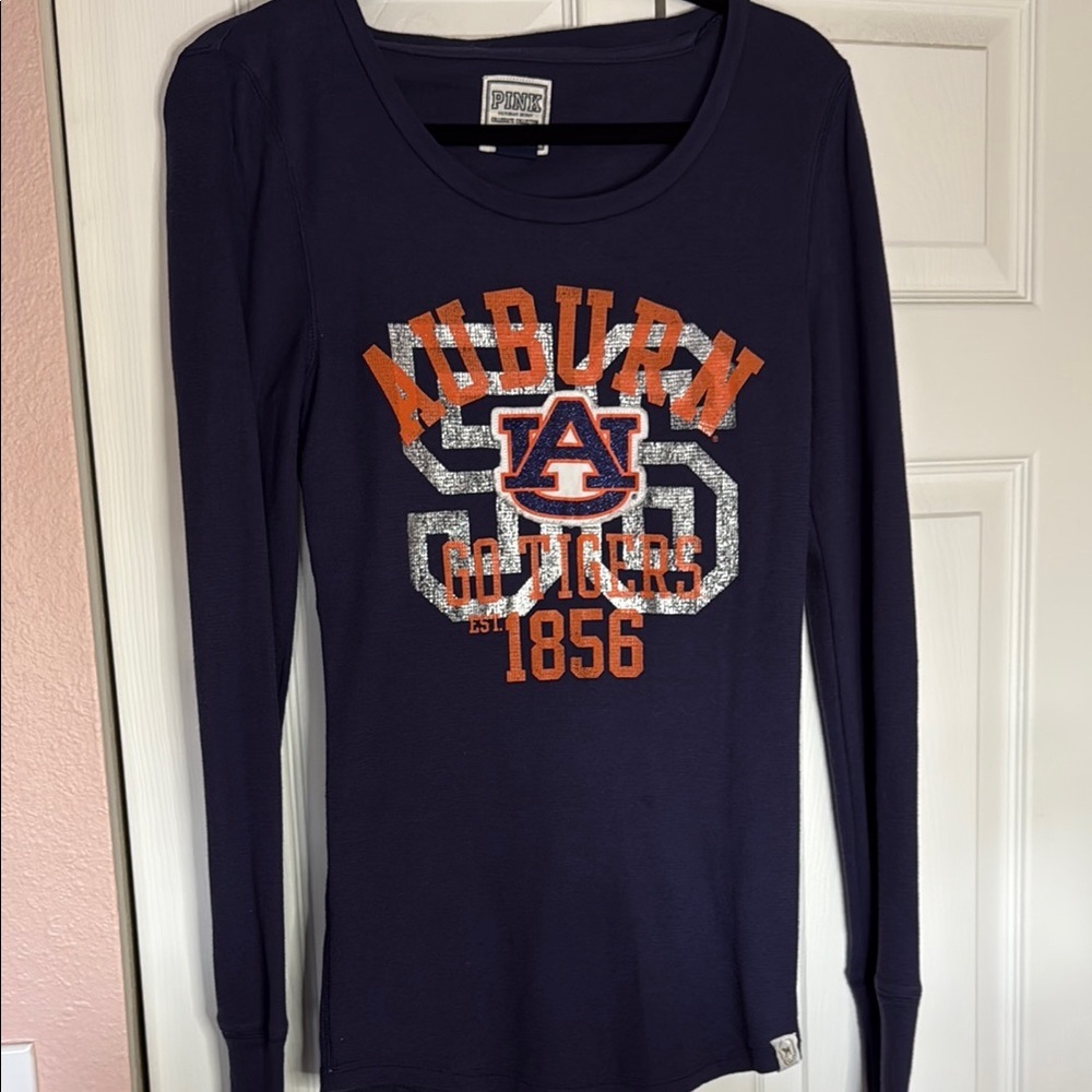 Pink Victorias Secret Auburn Tigers Navy Long Sleeve Shirt
